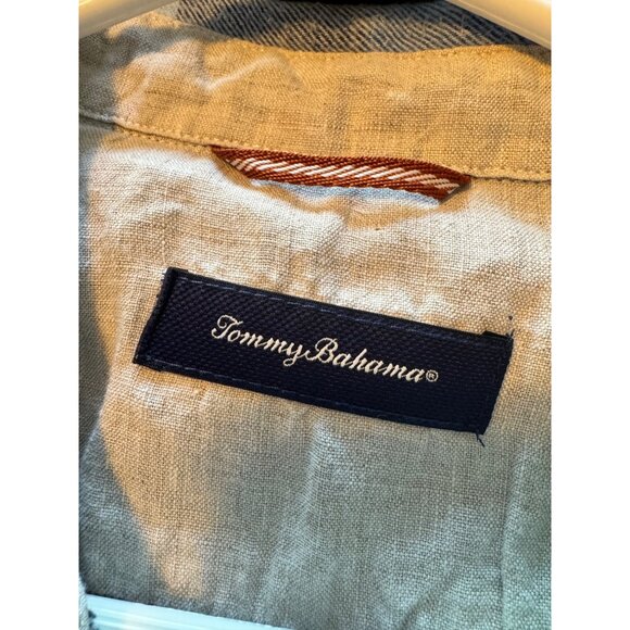 Tommy Bahama Flannel Button Up Shirt Size Large Men's Blue Print EUC - Picture 4 of 8